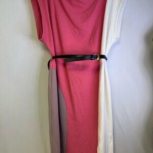Donna Karan Pink and Cream Sheath dress size 16